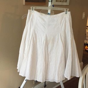 White Eyelet Lace Skirt
