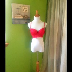 Red longline bra.