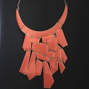 Orange abstract design necklace