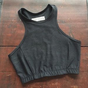 Athena Crop Top--charcoal