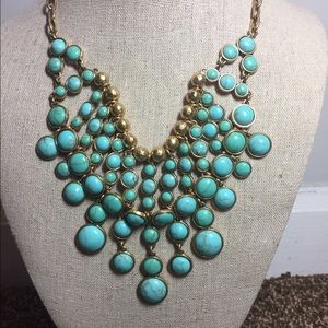 Lucky Brand Turquoise & Gold Statement Necklace