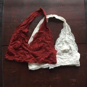Two lace bralettes, never worn (tags removed)