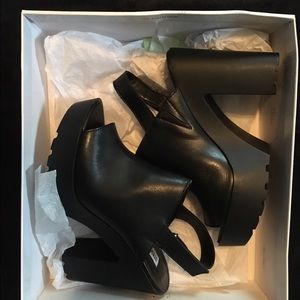 Steve Madden Tequila Black Open Toe Booties