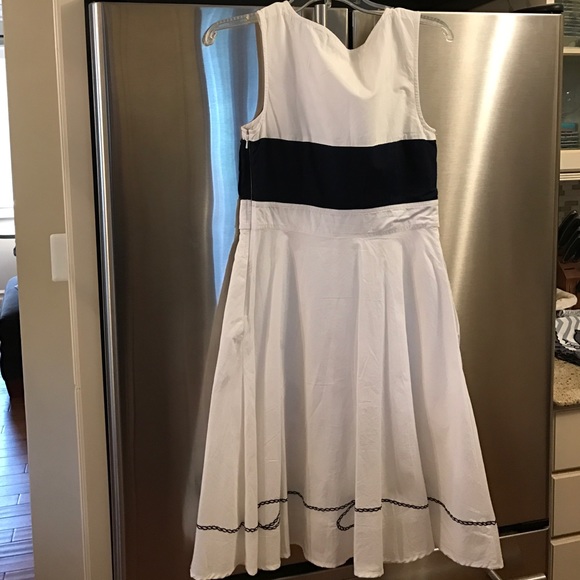 Eshakti white and blue dress with anchor detail - Picture 2 of 4