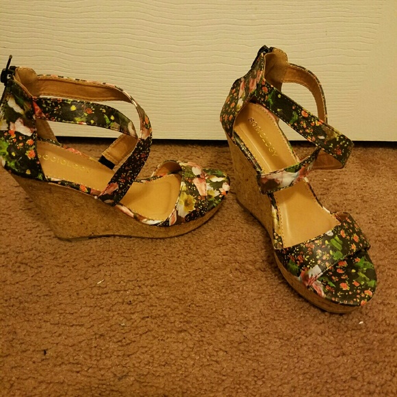Sociology Floral Cork Wedge