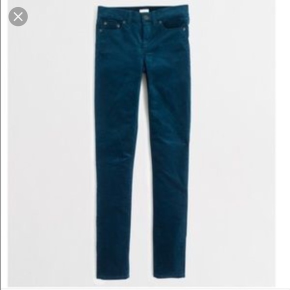 Jcrew navy velvet low rise skinnys! - Picture 2 of 2