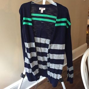 Navy Striped Cardigan