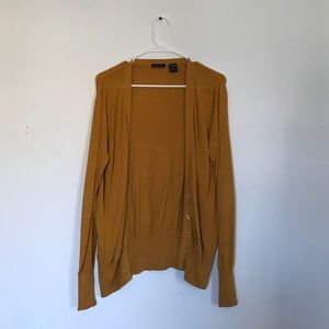mustard yellow cardigan