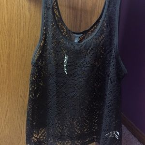 Black mesh tank / pool coverup