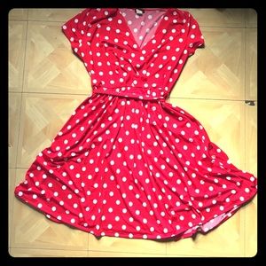 Cocomo red polka dot dress with matching tie