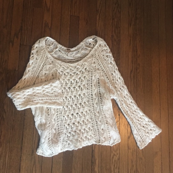 Free People cream knit sweater