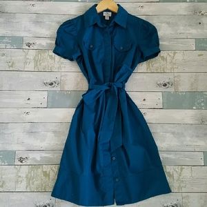 Teal Button Down Dress
