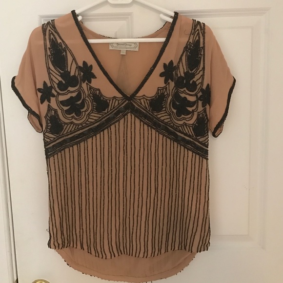 Beyond Vintage Beaded Silk Top