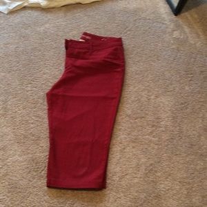 Red Capri pants