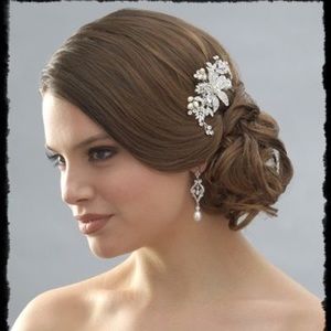 Usabride bridal floral pearl side comb wedding