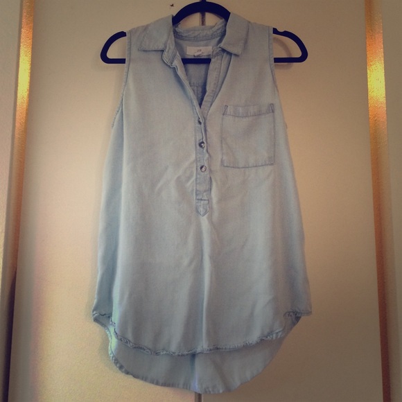 Denim Collared Tank