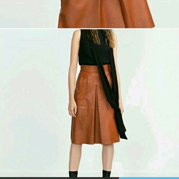 ZARA CAMEL BROWN MIDI SKIRT HELP ME FIND IT - Picture 2 of 2