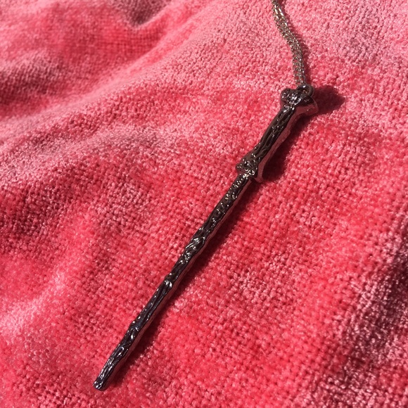 Whimsical Silver Harry Potter Wand Necklace (P2) - Picture 2 of 4