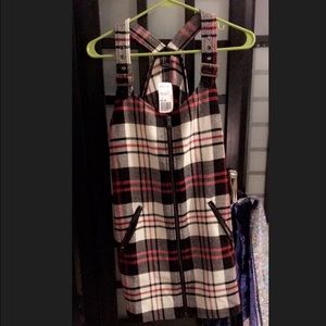 Zip up plaid mini dress