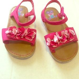 Girls Sandals Pink Flowers 8W