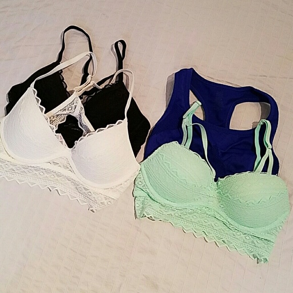 Lace Bralette trio + VSX sports bra Bundle