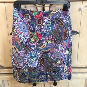 Talbots's paisley design skirt