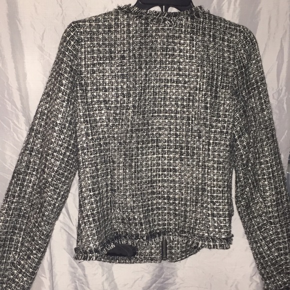 Black/white tweed zip up jacket - Picture 3 of 3