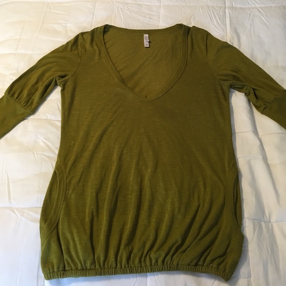 Olive green top.