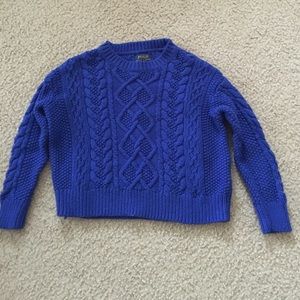 Royal blue Polo cable-knit sweater.