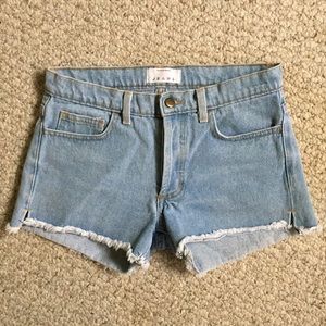 Light Wash American Apparel High Waisted Shorts