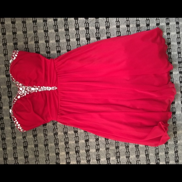 Red Jeweled Homecoming/Prom Dress