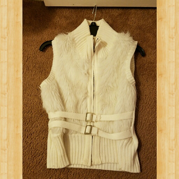 White Faux Fur Vest