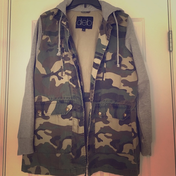 Military Style Button Up Hooded Jacket