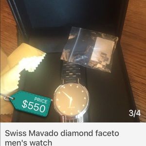 Swiss Movado diamond watch! White gold