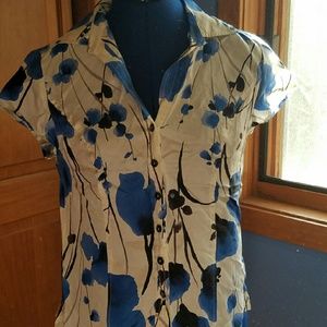 Jones new York silk blend top petite