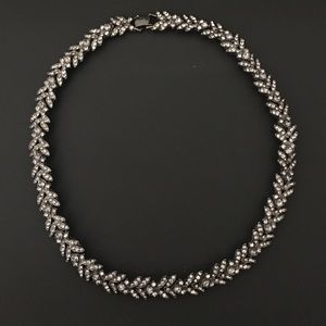 Gunmetal color leaf Necklace