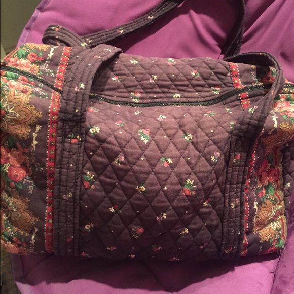 Authentic Vera Bradley purple large duffle bag