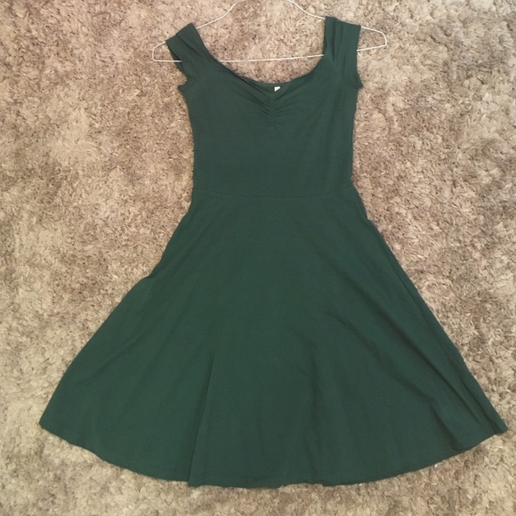 Stretch skater skirt green dress