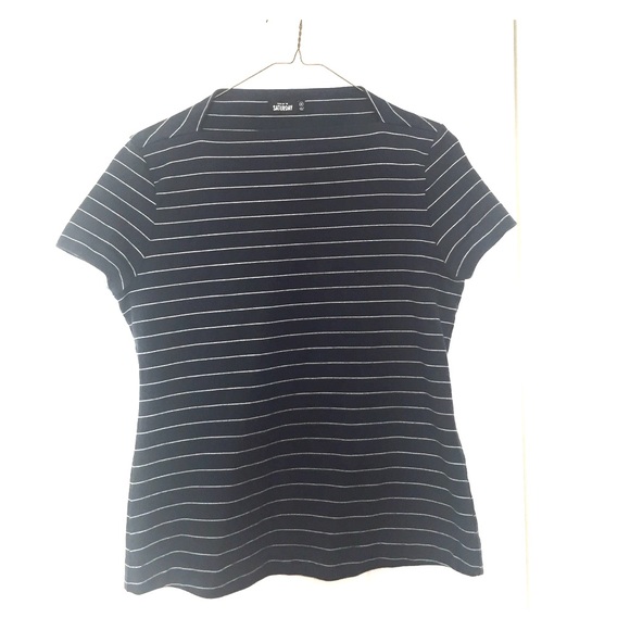 NWOT Kate Spade Saturday navy blue striped top