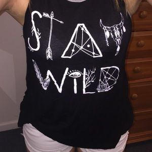 "Stay wild" open back tank top
