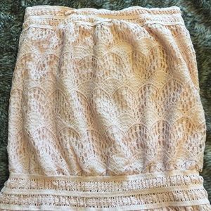 Ruche strapless romper LACEY BLUSH ROMPER