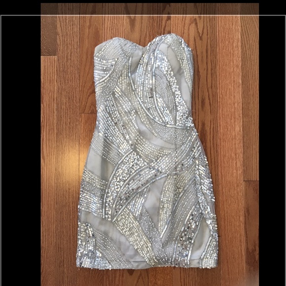 Last call! Strapless Scala sequin mini dress
