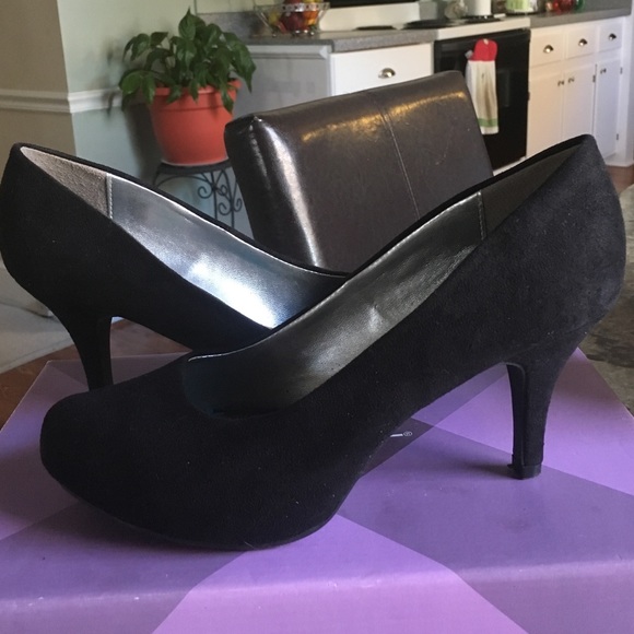 Suede Black Heels