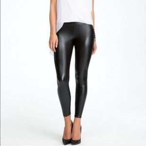 Faux Leather Slick Black Leggings