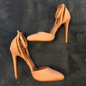Nude strappy heels