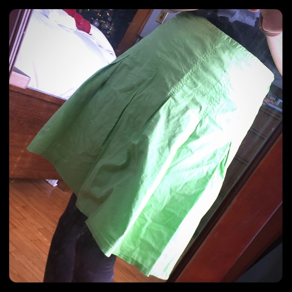 Lime green knee length skirt