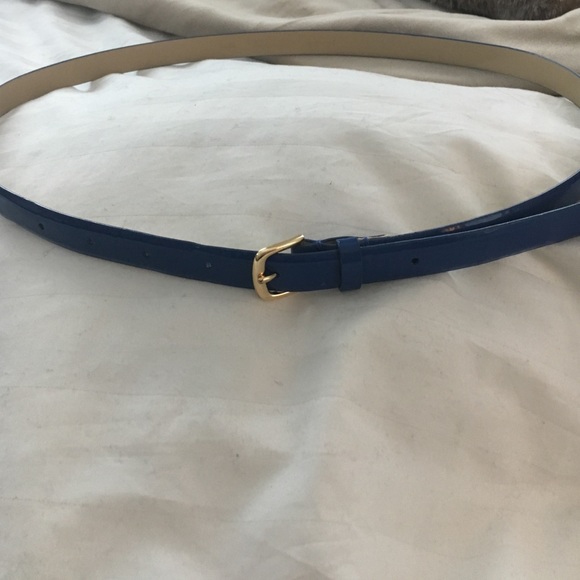 J.crew bright blue patent skinny belt size M