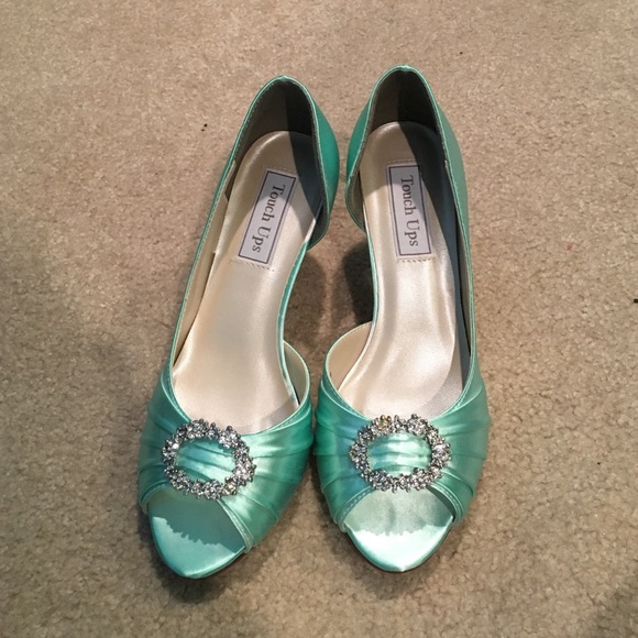 Teal high heels