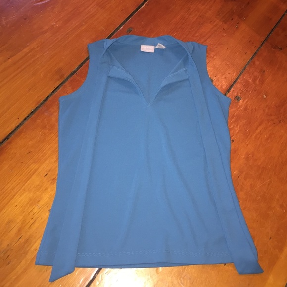 Teal tank top with neck tie