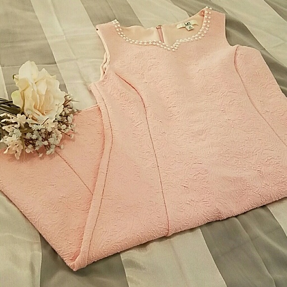 YA Los Angeles Blush Textured Fit & Flare Dress - Picture 5 of 9